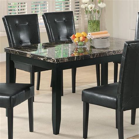 Shop Coaster Fine Furniture Anisa Black/Black Marble Rectangular Dining Table at Lowes.com ...