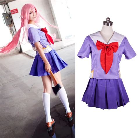 The Future Diary Cosplay Costumes Gasai Yuno Womens Mirai Nikki 2nd Costume Dress Women Female ...