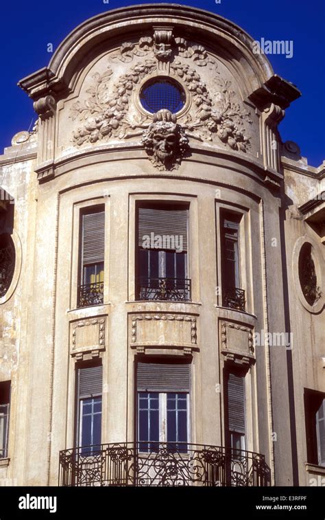 Art-deco facade of a building in Casablanca Morocco Stock Photo - Alamy