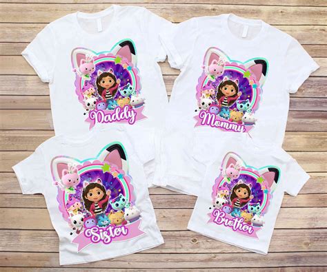 Gabby's Dollhouse Inspired Birthday Family Shirt, Gabby's Dollhouse Family Party, Custom Family ...