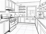Kitchen Coloring Page For Kids  sketch template