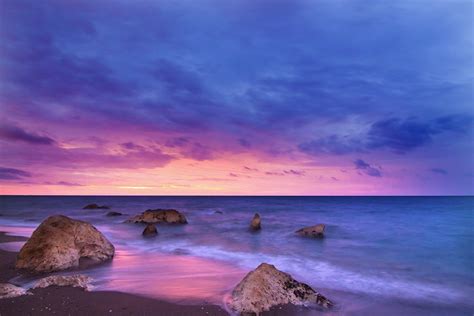 Pink and Purple Beach Sunset