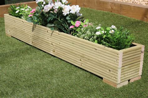 1 METRE LARGE WOODEN GARDEN TROUGH PLANTER MADE IN DECKING BOARDS ...