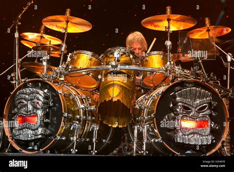 Drummer Frank Beard of ZZ Top perfom at the Warfield Theater on October 2, 2016 in San Francisco ...