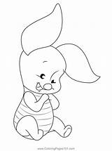 Baby Piglet Sitting Coloring Page For Kids  Free Printable sketch template