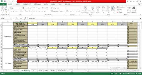 Cost benefit analysis template excel