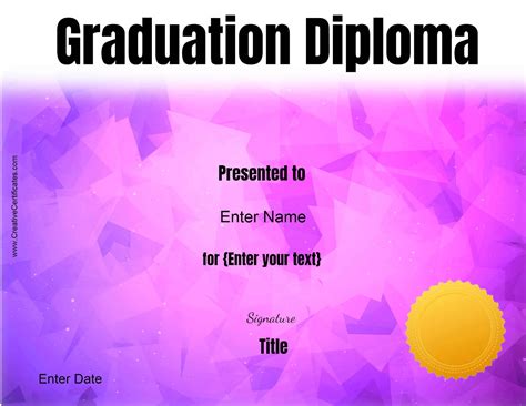 Free Customizable & Printable Diploma Template