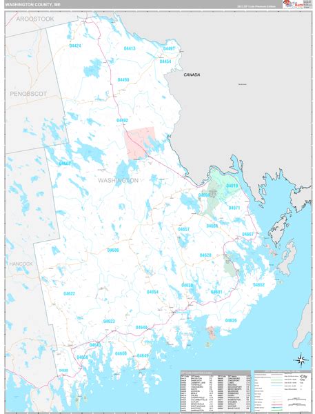 Washington County, ME Wall Map Premium Style by MarketMAPS - MapSales