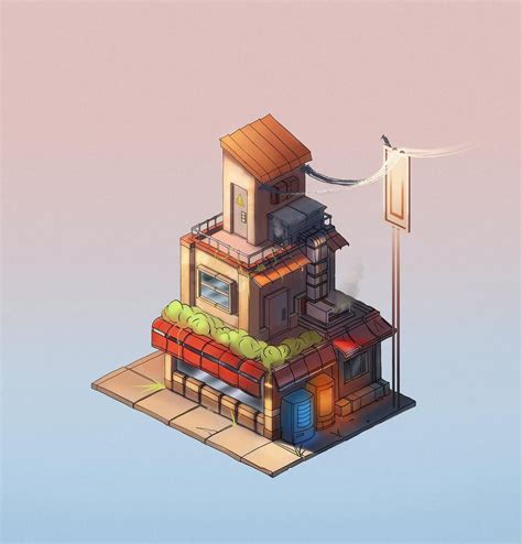 Isometric Drawing Of A House