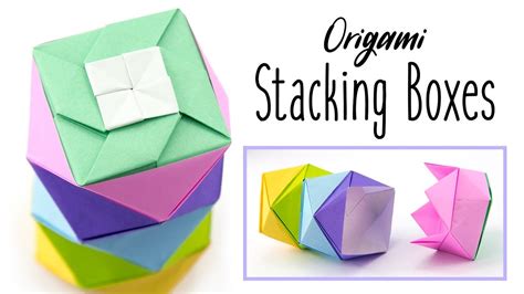 Origami Stacking Boxes Tutorial - DIY - Paper Kawaii - YouTube