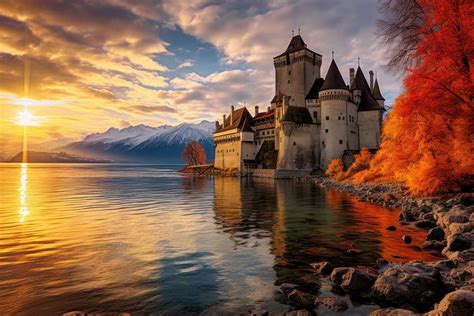 Chillon Castle castle architecture building. | Free Photo - rawpixel