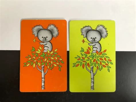 VINTAGE AUSSIE ART Deco Retro Swap Playing Cards Australian Koala Bear & Gumtree $2.36 - PicClick