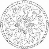 Mandala With Various Symbols  Mandalas Kids Coloring Pages sketch template