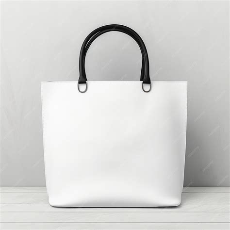 Premium AI Image | White plain tote bag with black handle mockup