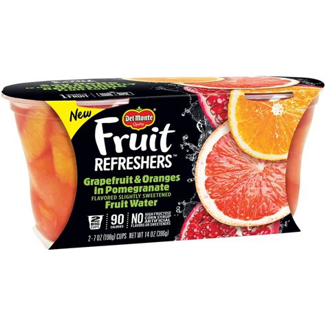 (2 Cups) Del Monte Fruit Refreshers Grapefruit & Orange in Pomegranate ...