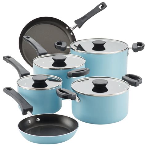 Farberware 10-Piece Neat Nest Space Saving Nonstick Pots and Pans Set ...