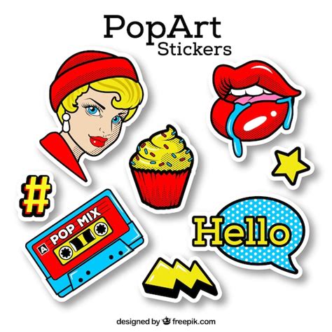 Pop art sticker with classic style Vector | Free Download