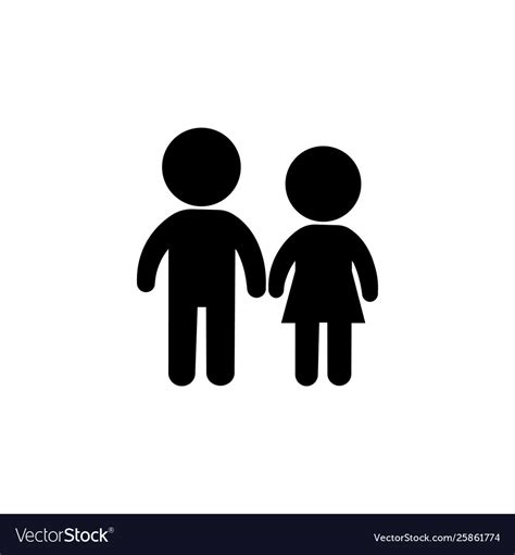 Children sign boy and girl hold hands sign Vector Image