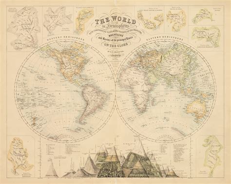 Antique Map of the World, 1860 : nwcartographic.com – New World ...