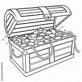 Treasure chest Vector Black And White coloring Page Stock  sketch template