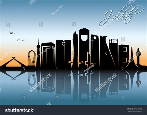 Jeddah Skyline Saudi Arabia Vector Illustration Stock Vector (Royalty ...