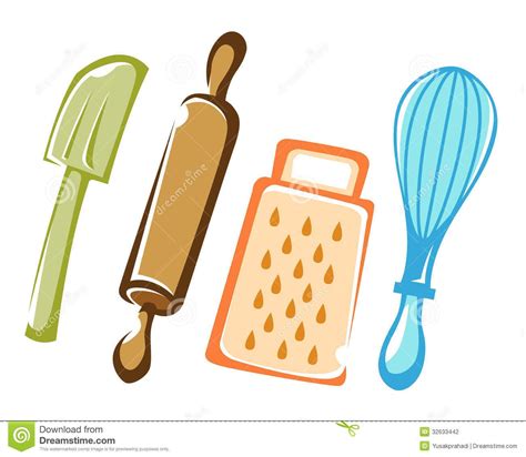 Cooking And Baking Kitchen Tools Stock Photography - Image: 32633442 | Kitchen tools, Clip art ...