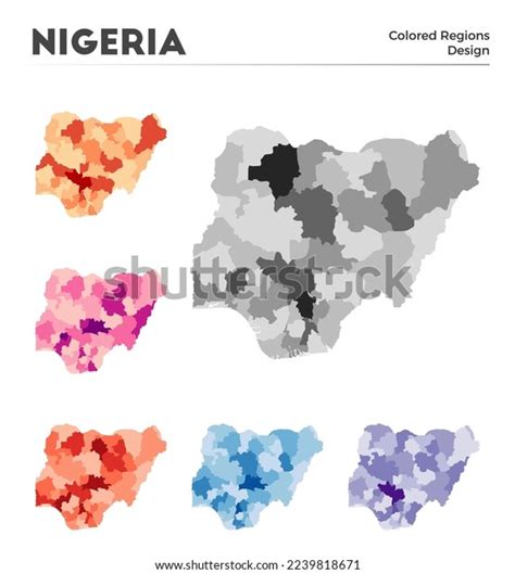 Nigeria Map Collection Borders Nigeria Your Stock Vector (Royalty Free ...