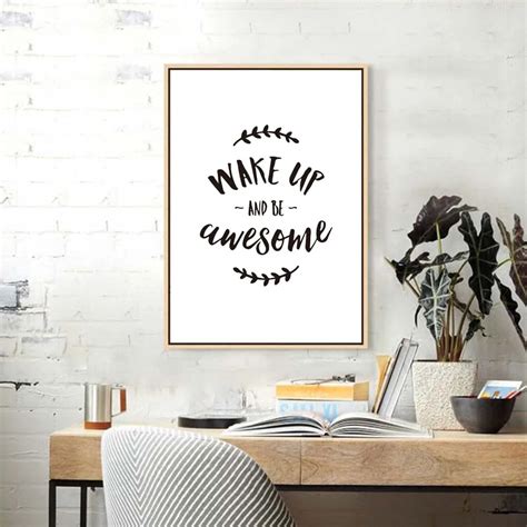 Inspirational Quotes Canvas Painting Black White Minimalist Nordic ...