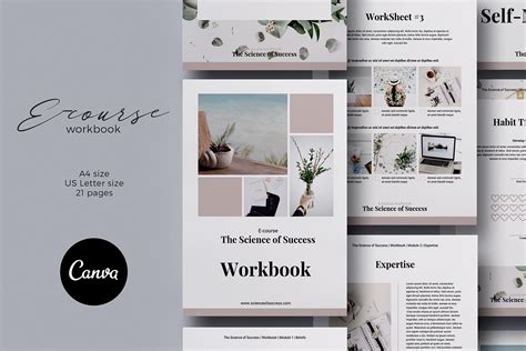 Canva E-course Workbook Template | Creative Magazine Templates ...