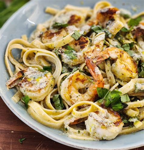 Creamy Pesto Shrimp Fettuccine - Beautiful Eats & Things