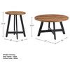 Coffee Table Industrial Modern Round Table with MDF Top and Metal Base ...