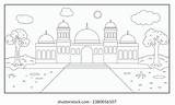 Mosque Coloring Sheet Pages sketch template