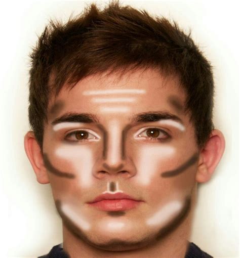 Men's Contouring Face Map | Male makeup, Contour makeup, Face contouring