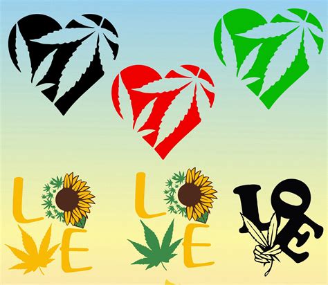 Weed love svg png dxf clipart cricut cut file cannabis | Etsy