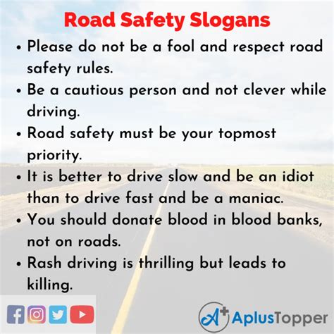 #APlusTopper #RoadSafetySlogans #UniqueSlogansOnRoadSafety #CatchySlogansOnRoadSafety | Safety ...