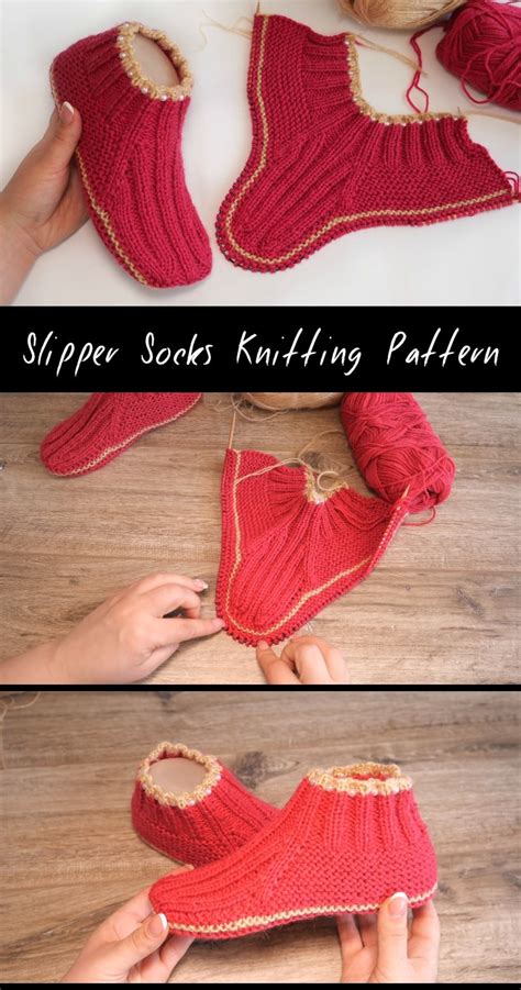 Easy Slipper Socks Knitting Pattern