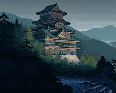 1280x1024 Resolution Japanese Castle Pixel Art 1280x1024 Resolution Wallpaper - Wallpapers Den