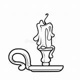Candle Stub In A Candelabra With Handle Outlined For Coloring Page On  sketch template