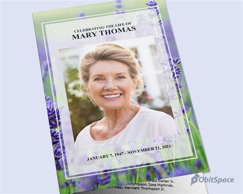 "DESCRIPTION This 4-page funeral program template is a perfect addition ...