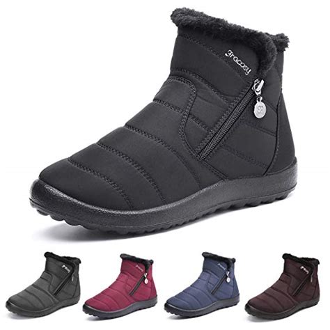 gracosy Warm Snow Boots, Women's Winter Ankle Bootie Anti-Slip Fur ...