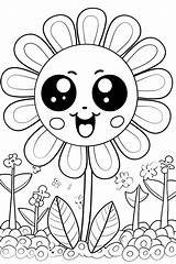 Easy Cute Flower Coloring Pages For Kids  Free Printable sketch template