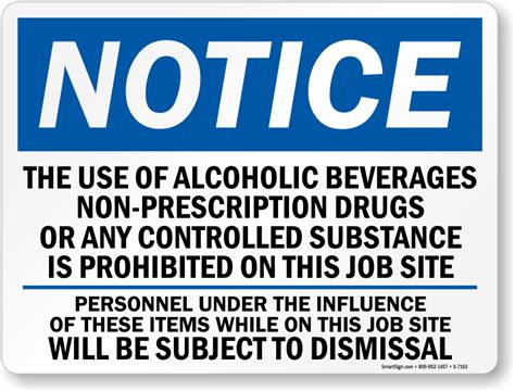 Drug-Free Workplace Signs