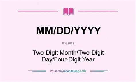 What does MM/DD/YYYY mean? - Definition of MM/DD/YYYY - MM/DD/YYYY stands for Two-Digit Month ...