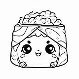 Sushi coloring Page – Coloring Corner sketch template