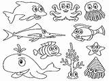 Printable Ocean Animals Coloring Page  Free Pages sketch template