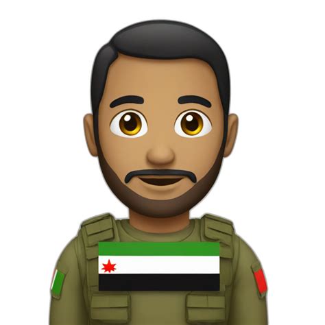 A Qatari man in traditional attire in the colors of the Palestinian flag | AI Emoji Generator