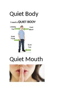 Quiet Body and Quiet Mouth Visual by Celebrate Abilities Lifeskills Shop