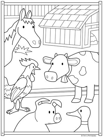 Farm Animal Printable Coloring Sheets