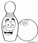 Ten Bowling Pins Coloring Page Free Printable Pages sketch template