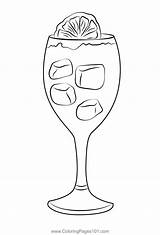 Lemon Glass Coloring Page For Kids  Free Drinks Printable sketch template